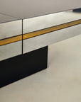 Willy Rizzo Style Chrome and Smoked Glass Bar Coffee Table