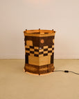 Mid Century African Patchwork Fabric Table Lamp