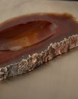 Vintage Carnelian Agate Soap Dish – Polished Amber Sardonyx Catchall Bowl