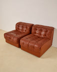 Patchwork Leather Lounge Chairs by DeSede 1970s