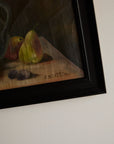 Vintage Framed Still Life Oil Painting – Fruit & Pitcher