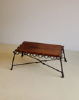 Brutalist Chain Iron and Oak Top Coffee Table