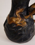 Art Nouveau Bronze Nude Vase. By Lucien Charles Edouard Alliot, 1924