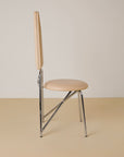White Leather Geometric Dining Chairs By Rach Finazzi Set of x4