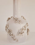 Floral Porcelain Lamp With Wicker Shade