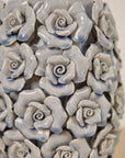 Blue Ceramic Rose Vase