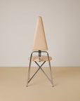 White Leather Geometric Dining Chairs By Rach Finazzi Set of x4