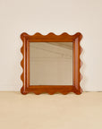 Scallop edge wooden mirror