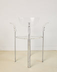 Set of x4 Lucite and Chrome 1980s Postmodern Dining Chairs
