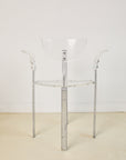 Single Lucite and Chrome 1980s Postmodern Dining Chair