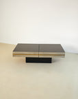 Willy Rizzo Style Chrome and Smoked Glass Bar Coffee Table