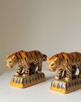 Pair of Staffordshire Pottery Style Ceramic Tigers