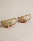 Pair of Art Deco Brass and Glass Wall lights by Seguso