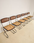 Chrome and Rattan Dining Chairs