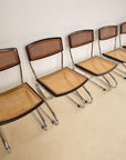 Chrome and Rattan Dining Chairs