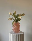 Pink Glass Organic Shape Vase
