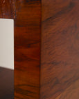 Italian Burl Wood Bookcase With Chrome Feet