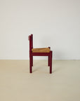 Set of x8 Burgundy Carimate Chairs by Vico Magistretti