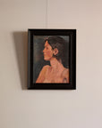 Intimate Vintage Oil Painting Of a Woman in Profile