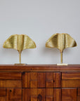 Pair of Ginko Leaf Style Table Lamps