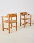 Set of 4 Rainer Daumiller Dining Chairs in Pine and Papercord, 1970s