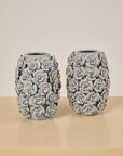 Blue Ceramic Rose Vase