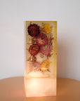 Vintage Resin Lamp With Dried Flowers