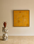 Georges Ferrato (b.1949) Large French Contemporary Abstract Painting Textured Ochre