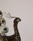 Pair of Mexican Tin Metal Peacocks