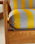 Pair of Italian Lounge Chairs With Stripe Cushions