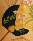 Japanese Four Panel Screen Panting With Fans