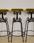 Set of x4 French Art Deco Forged Bar Stools
