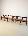 Set of x6 Carimate Dining Chairs Burgundy