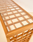 1970s Pine Lattice Console Table