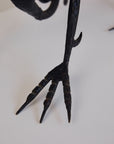 Antique Pair of Forged in Fire Wrought Iron Dragon Andirons / Fireplace Firedogs