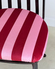 Set of x4 Iron Chairs With Colours of Arley Stripe Seats