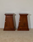 Pair of Vintage Tapered Wooden Pedestal Bedside Tables