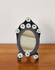 French Beaded and Ceramic Table Mirror