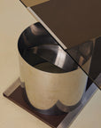 Chrome and Glass Coffee Table Forming Bar by Lodovico Acerbis