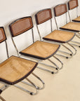 Chrome and Rattan Dining Chairs
