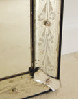 Large Venetian Glass Overmantle Mirror With Etched Frame