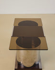 Chrome and Glass Coffee Table Forming Bar by Lodovico Acerbis