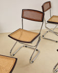 Chrome and Rattan Dining Chairs