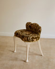 French Vintage Velvet Vanity Stool