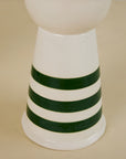 Italian Pair of Green and White Ceramic Side Tables