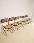 Chrome and Rattan Dining Chairs
