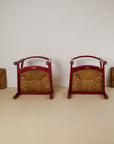 Cassina Carimate Armchair Pair Stained Red