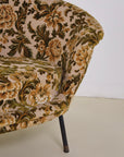 Italian Velvet Floral Sofa 1960s