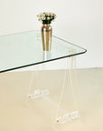 Vintage Glass and Lucite Desk