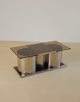 Chrome and Glass Coffee Table Forming Bar by Lodovico Acerbis